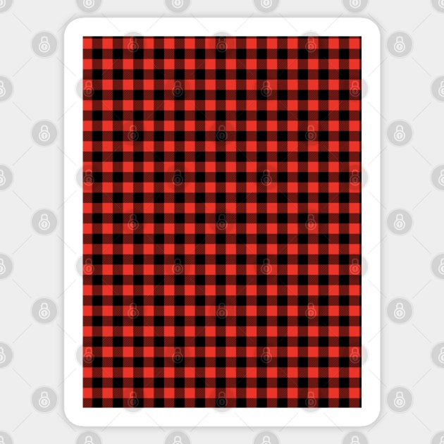 Red and black plaid pattern Sticker by craftydesigns